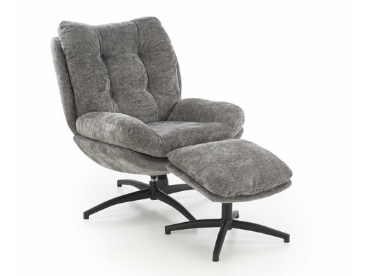 Fotelis PESTO fotelis with ottoman / rocking function, color: pilka V-CH-PESTO-FOT-POPIELATY (Pilka)