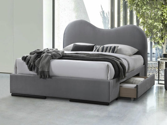 Lova AMBER 160 lova su stalčiais, color: pilka V-CH-AMBER_160-LOZ-POPIEL