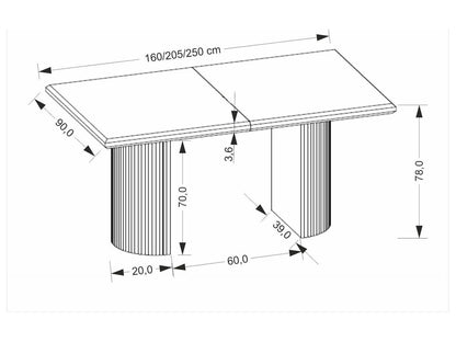 Stalas BOLERO extension stalas, color: juoda / juoda V-PL-BOLERO-ST