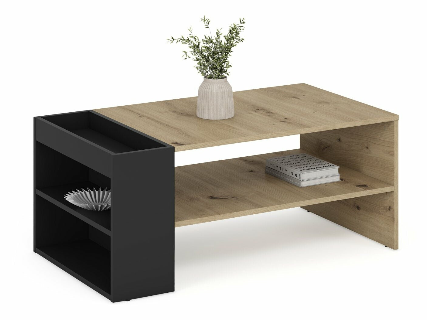 Žurnalinis staliukas MURCIA c.stalas, artisan ąžuolas / juoda V-UA-MURCIA-LAW-D.ARTISAN/CZARNY (Juoda + Artisan ąžuolas)