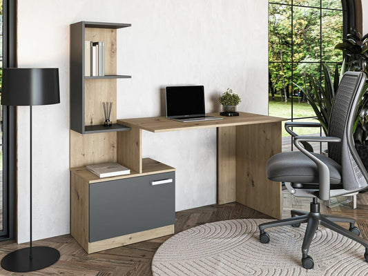 Darbo stalas MISO darbo stalas, grafitas / artisan ąžuolas V-UA-MISO-GRAFITOWY/D.ARTISAN (Grafitas + Artisan ąžuolas)