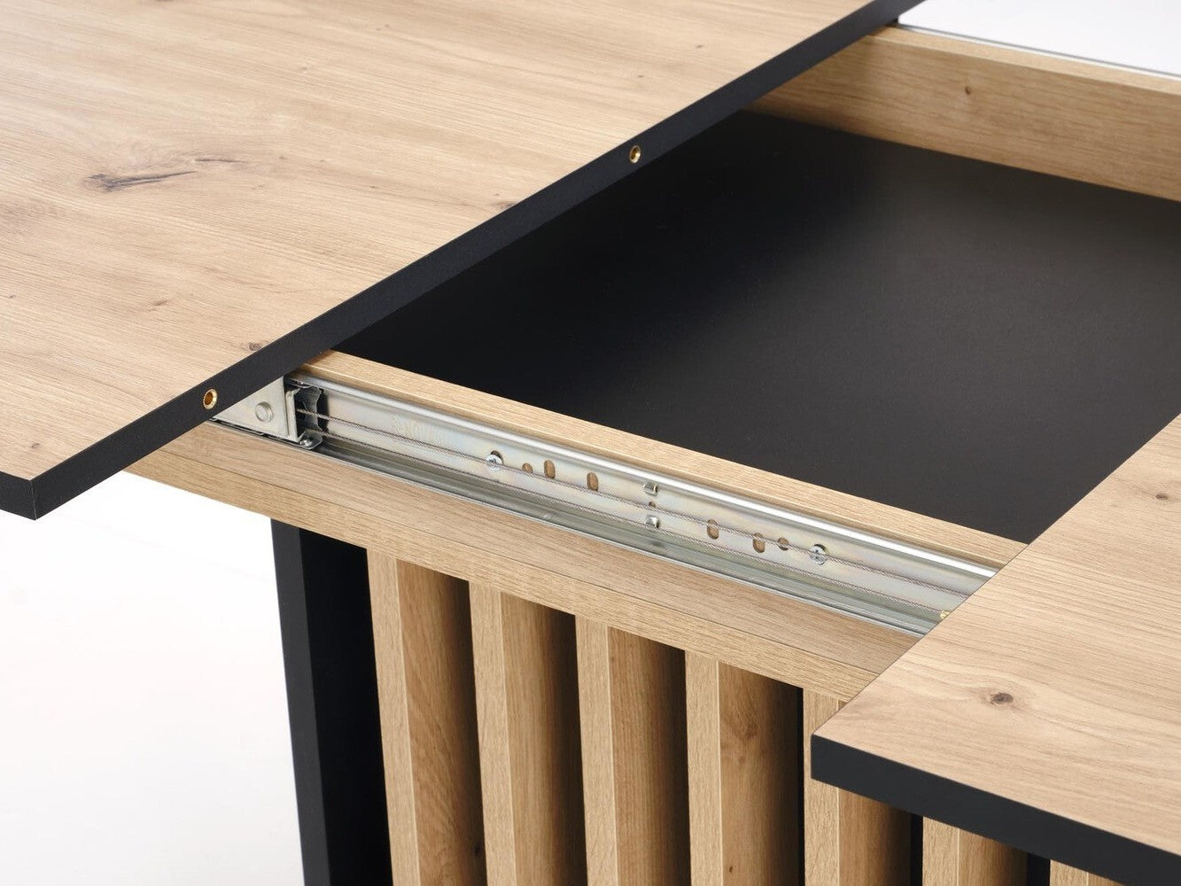 Stalas WILSON extension stalas, top - artisan ąžuolas / juoda, kojos - artisan ąžuolas / juoda V-UA-WILSON-ST
