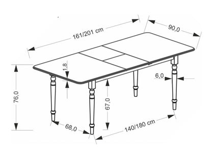 Stalas NELSON extension stalas, balta V-CH-NELSON-ST
