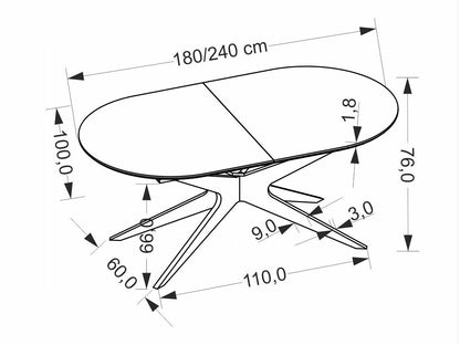 Stalas SANDRO extension stalas, clack V-CH-SANDRO-ST