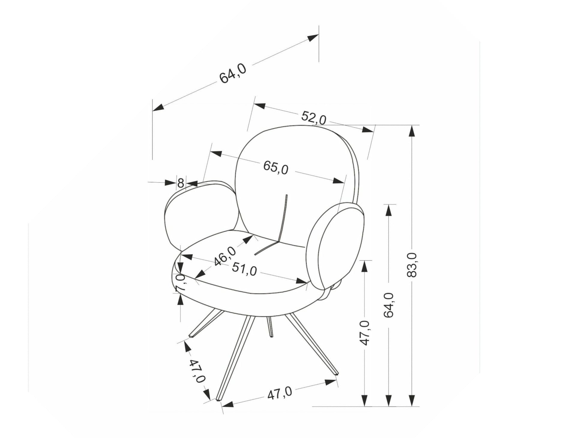Kėdė K568 kėdė, pilka V-CH-K/568-KR-POPIELATY (Pilka)