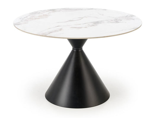 Stalas GARET apvalus stalas, baltas marmuras / juoda V-CH-GARET-ST