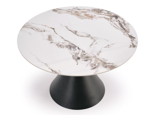 Stalas GARET apvalus stalas, baltas marmuras / juoda V-CH-GARET-ST