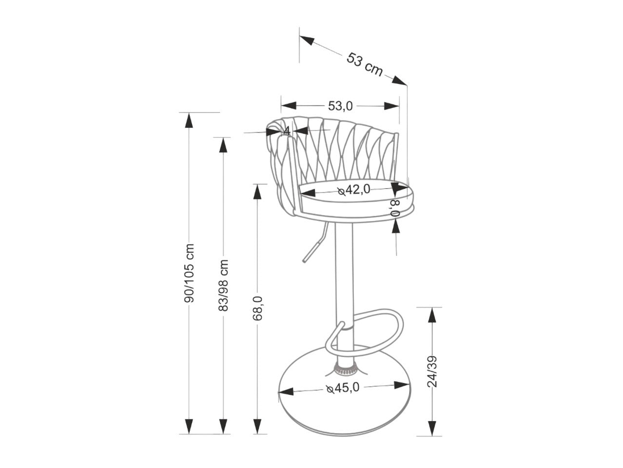 Baro kėdė H125 baro kėdė, juoda / smėlinė V-CH-H/125-BEŻOWY (Smėlinė + Juoda)
