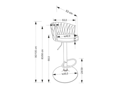 Baro kėdė H125 baro kėdė, juoda / smėlinė V-CH-H/125-BEŻOWY (Smėlinė + Juoda)