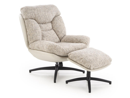 Fotelis KRONOS fotelis with ottoman, smėlinė / multicoloraudona V-CH-KRONOS-FOT