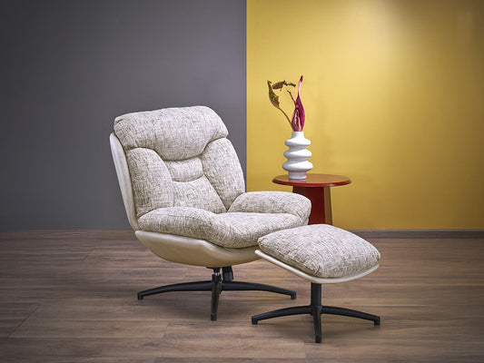 Fotelis KRONOS fotelis with ottoman, smėlinė / multicoloraudona V-CH-KRONOS-FOT