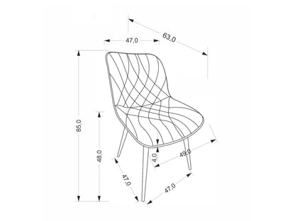 Kėdė K567 V-CH-K/567-KR-POPIELATY, Spalva: Pilka