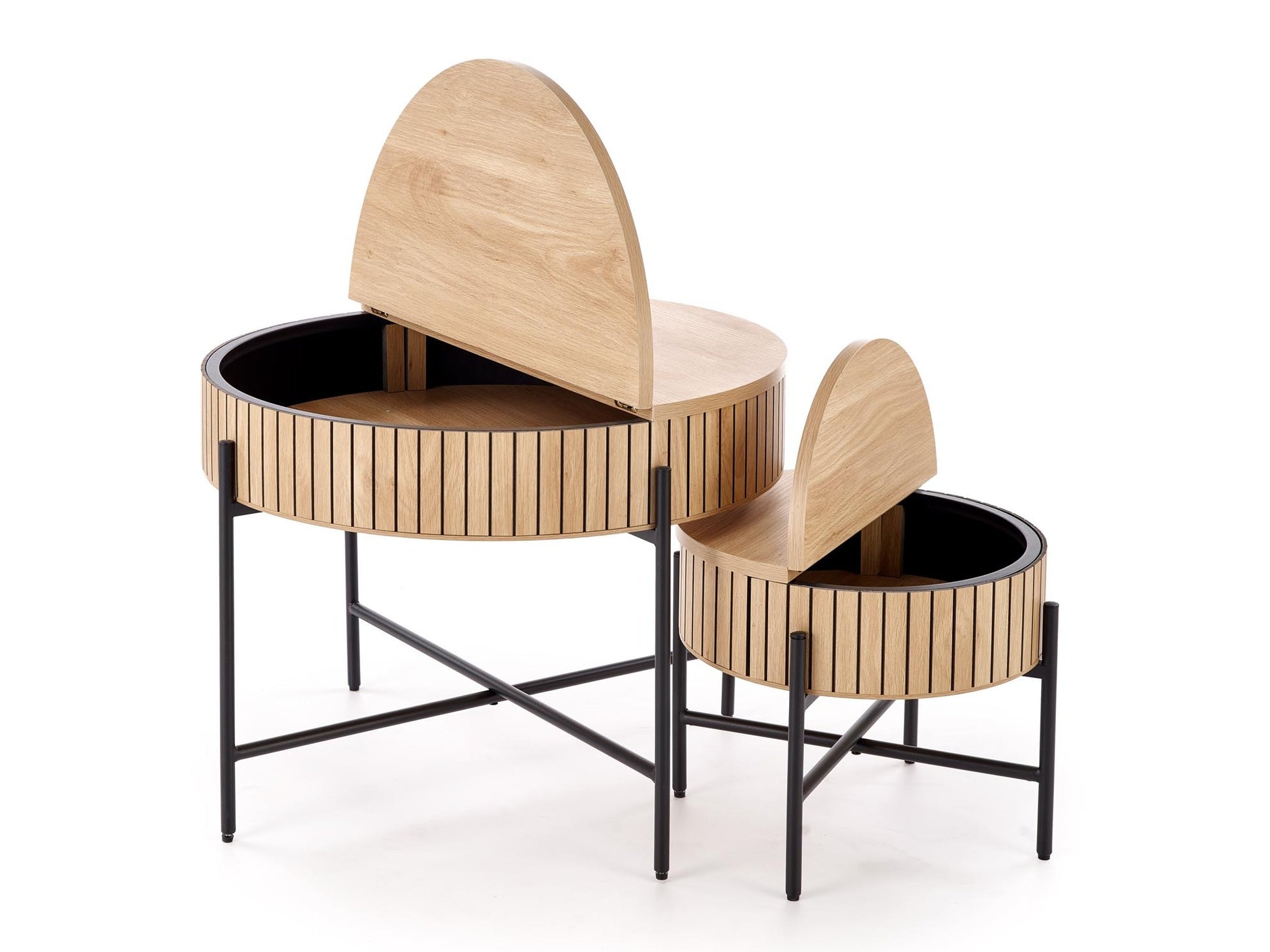 Žurnalinių staliukų komplektas DANTE komplektas of two, wnatural/juoda V-CH-DANTE-LAW