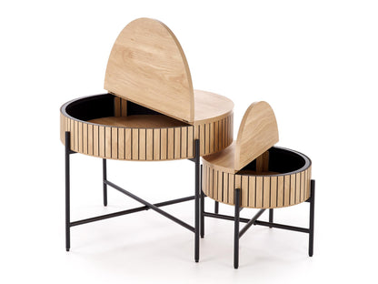 Žurnalinių staliukų komplektas DANTE komplektas of two, wnatural/juoda V-CH-DANTE-LAW