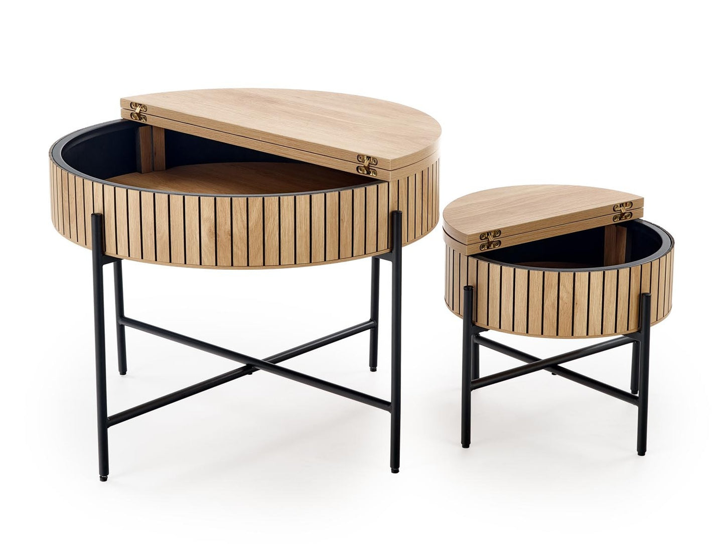 Žurnalinių staliukų komplektas DANTE komplektas of two, wnatural/juoda V-CH-DANTE-LAW