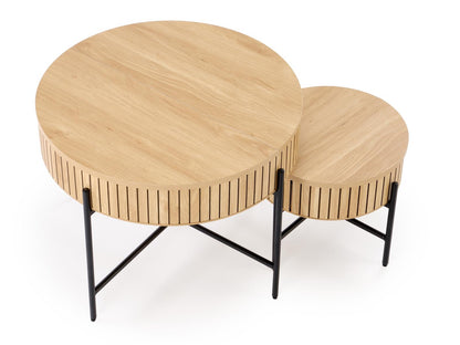 Žurnalinių staliukų komplektas DANTE komplektas of two, wnatural/juoda V-CH-DANTE-LAW