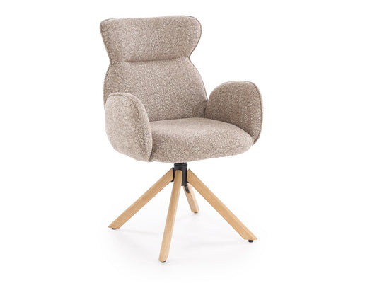 Kėdė K585 kėdė, tamsi smėlinė / natural ąžuolas V-CH-K/585-KR-C.BEŻOWY/D.NATURALNY (Smėlinė + Šviesus medis)