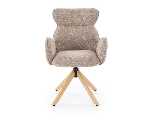Kėdė K585 kėdė, tamsi smėlinė / natural ąžuolas V-CH-K/585-KR-C.BEŻOWY/D.NATURALNY (Smėlinė + Šviesus medis)