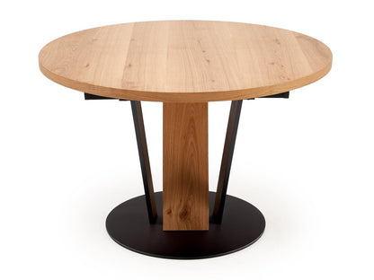 Stalas FANIS apvalus extension stalas, natural / juoda V-CH-FANIS_OKRAGLY-ST