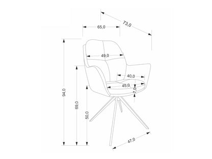 Kėdė K591 swivel kėdė, ruda V-CH-K/591-KR-BRĄZOWY