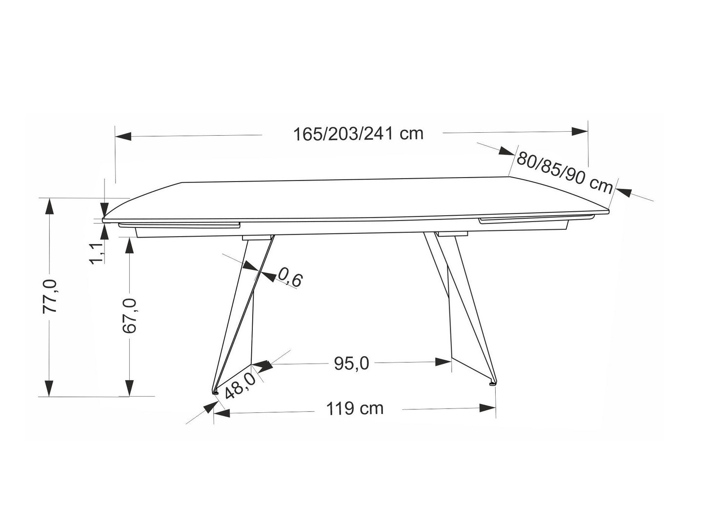 Stalas ARMANI extension stalas, juodas marmuras / juoda V-CH-ARMANI-ST