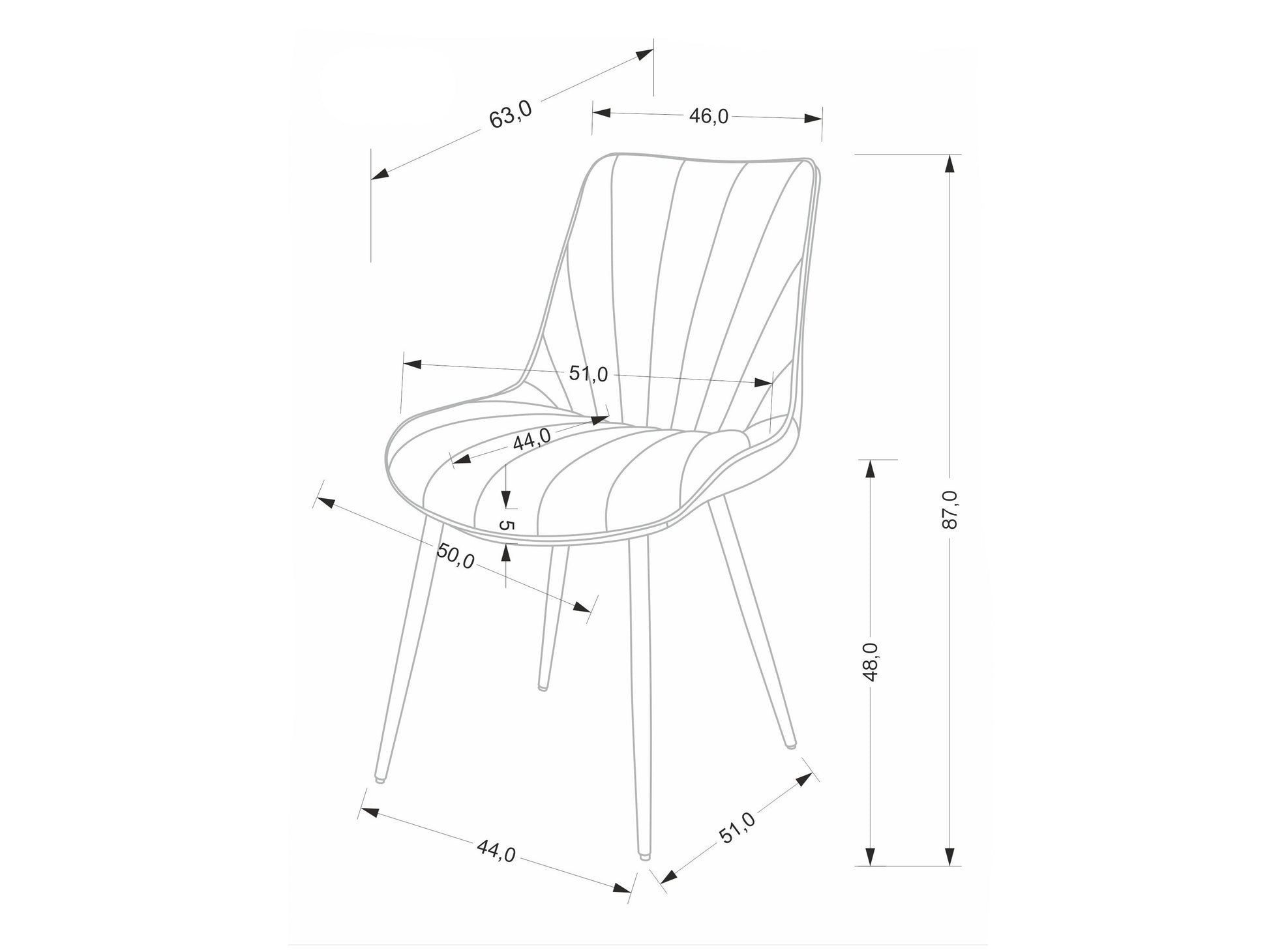 Kėdė K589 kėdė, pilka V-CH-K/589-KR-POPIELATY (Pilka)