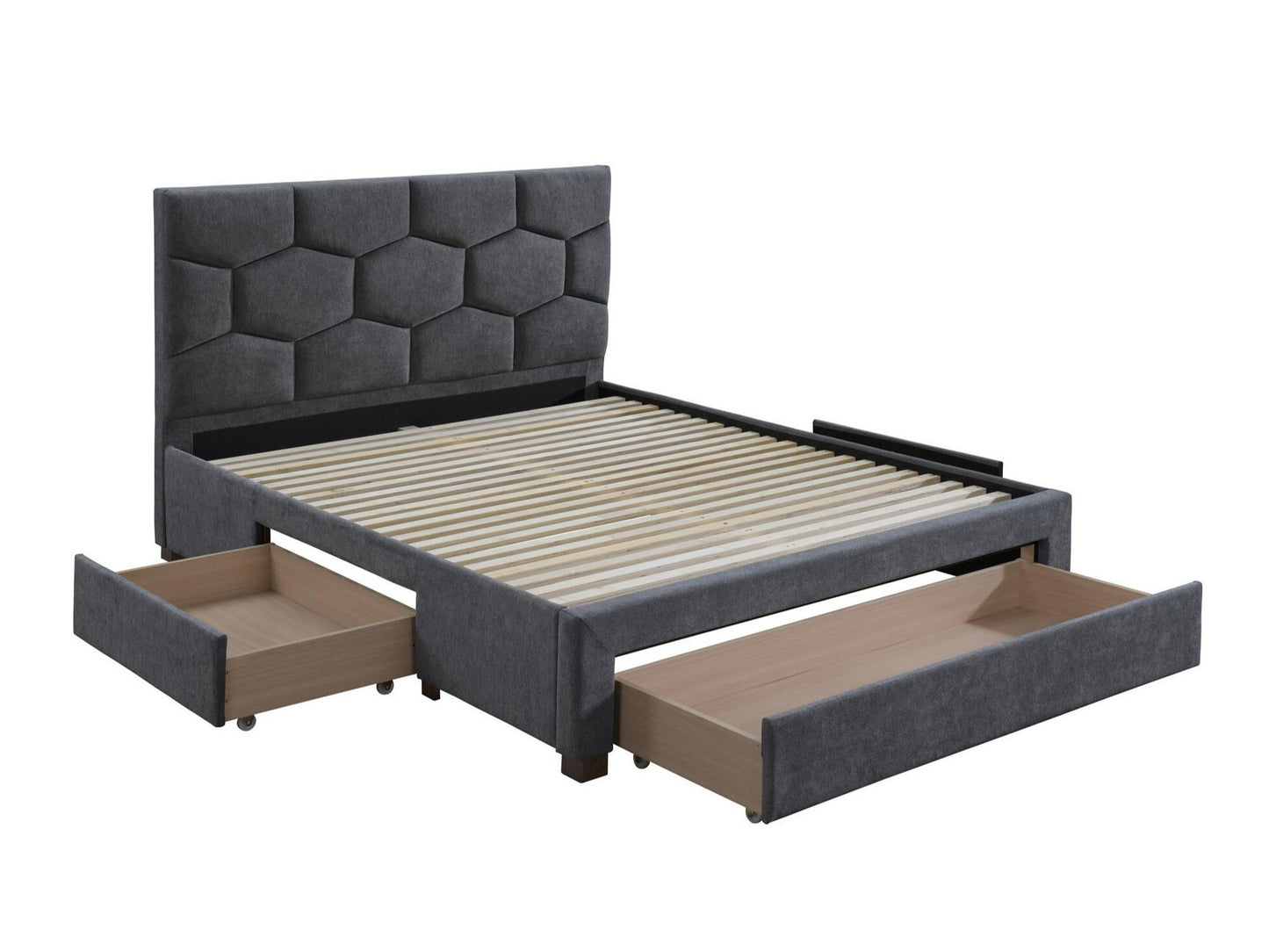 Lova HARRIET 160 lova su stalčiais, pilka velvetas V-CH-HARRIET_160-LOZ 4233873
