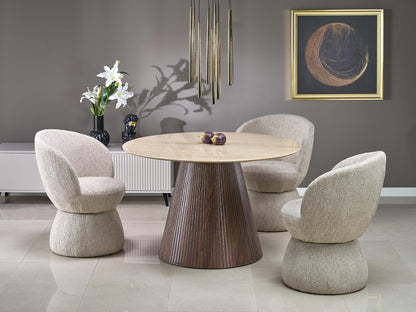 Stalas PIREUS apvalus stalas travertine V-CH-PIREUS-ST