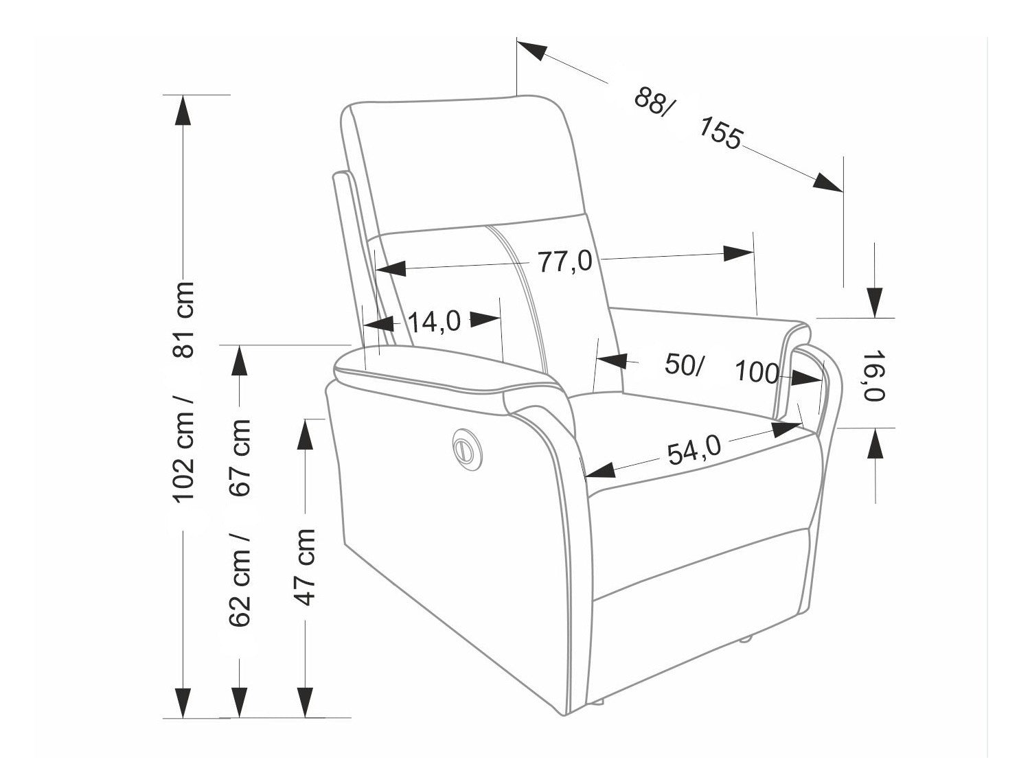Fotelis reglaineris CROCUS elektrinis reglaineris, pilka V-CH-CROCUS-FOT-POPIELATY (Pilka)