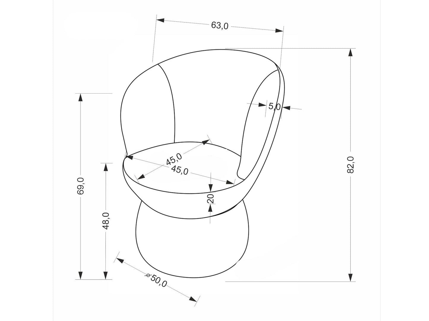 Kėdė K581 kėdė, pilka V-CH-K/581-KR-POPIELATY (Pilka)
