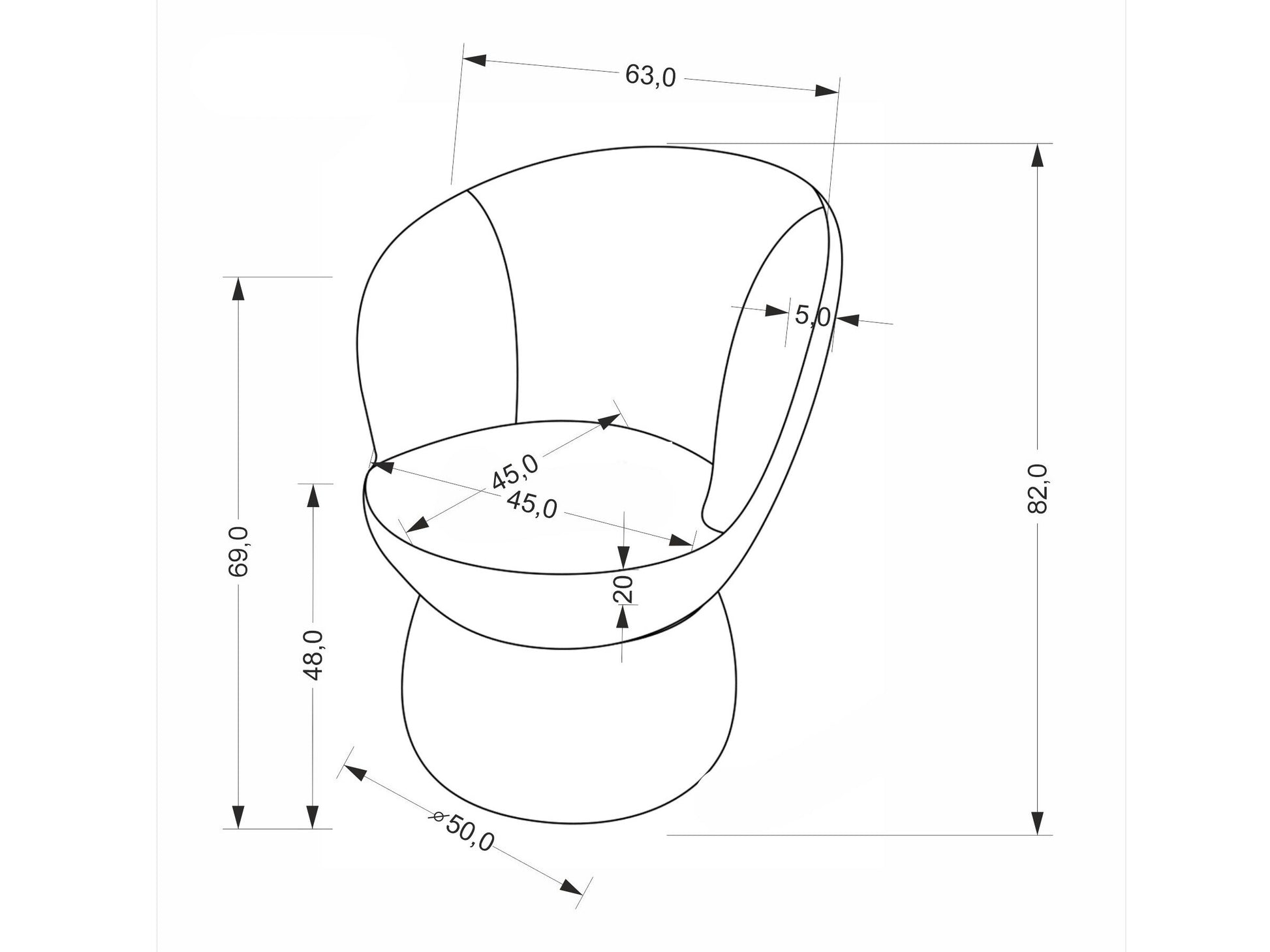 Kėdė K581 kėdė, pilka V-CH-K/581-KR-POPIELATY (Pilka)