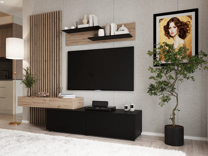 Svetainės komplektas CAMINO komplektas color: artisan ąžuolas / juoda V-UA-CAMINO-ARTISAN/CZARNY (Juoda + Artisan ąžuolas)