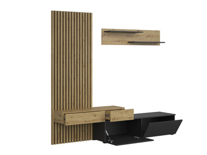 Svetainės komplektas CAMINO komplektas color: artisan ąžuolas / juoda V-UA-CAMINO-ARTISAN/CZARNY (Juoda + Artisan ąžuolas)