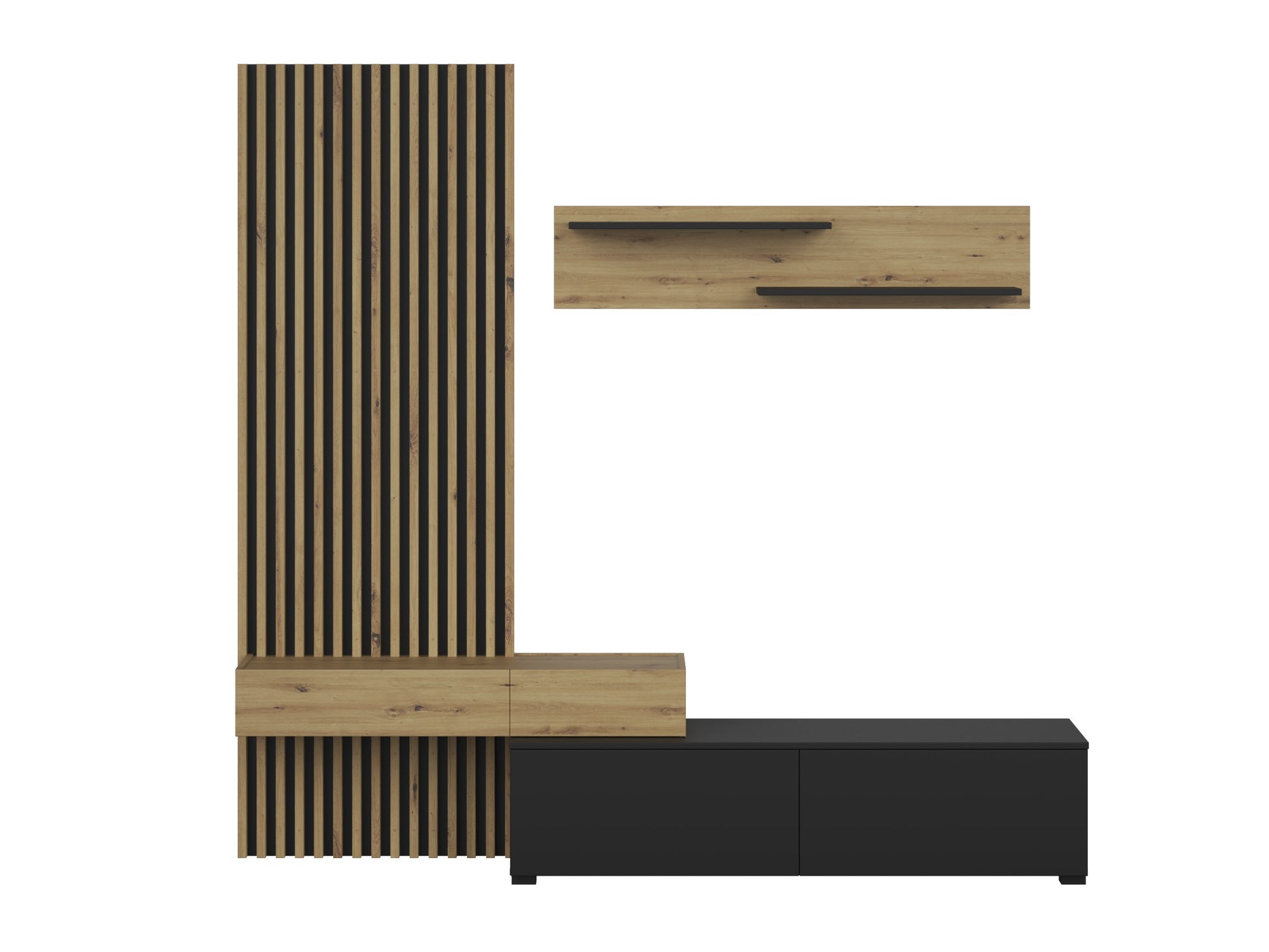 Svetainės komplektas CAMINO komplektas color: artisan ąžuolas / juoda V-UA-CAMINO-ARTISAN/CZARNY (Juoda + Artisan ąžuolas)