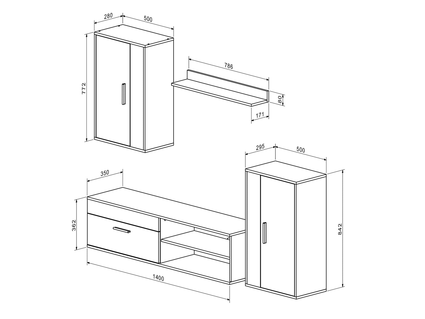 Svetainės komplektas BENSON komplektas color: artisan ąžuolas / juoda V-UA-BENSON-ARTISAN/CZARNY (Juoda + Artisan ąžuolas)