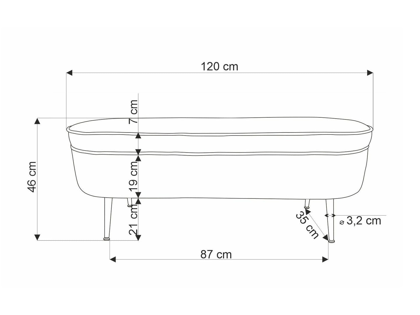 Minkštasuolis AVEIRO suoliukas with storage funstion, kreminėy V-CH-AVEIRO-ŁAWKA 4355767