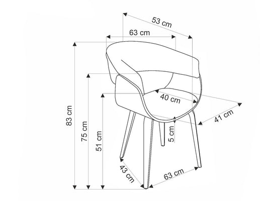 Kėdė K545 V-CH-K/545-KR-BEŻOWY/NATURALNY, Spalva: Smėlinė + Šviesus medis
