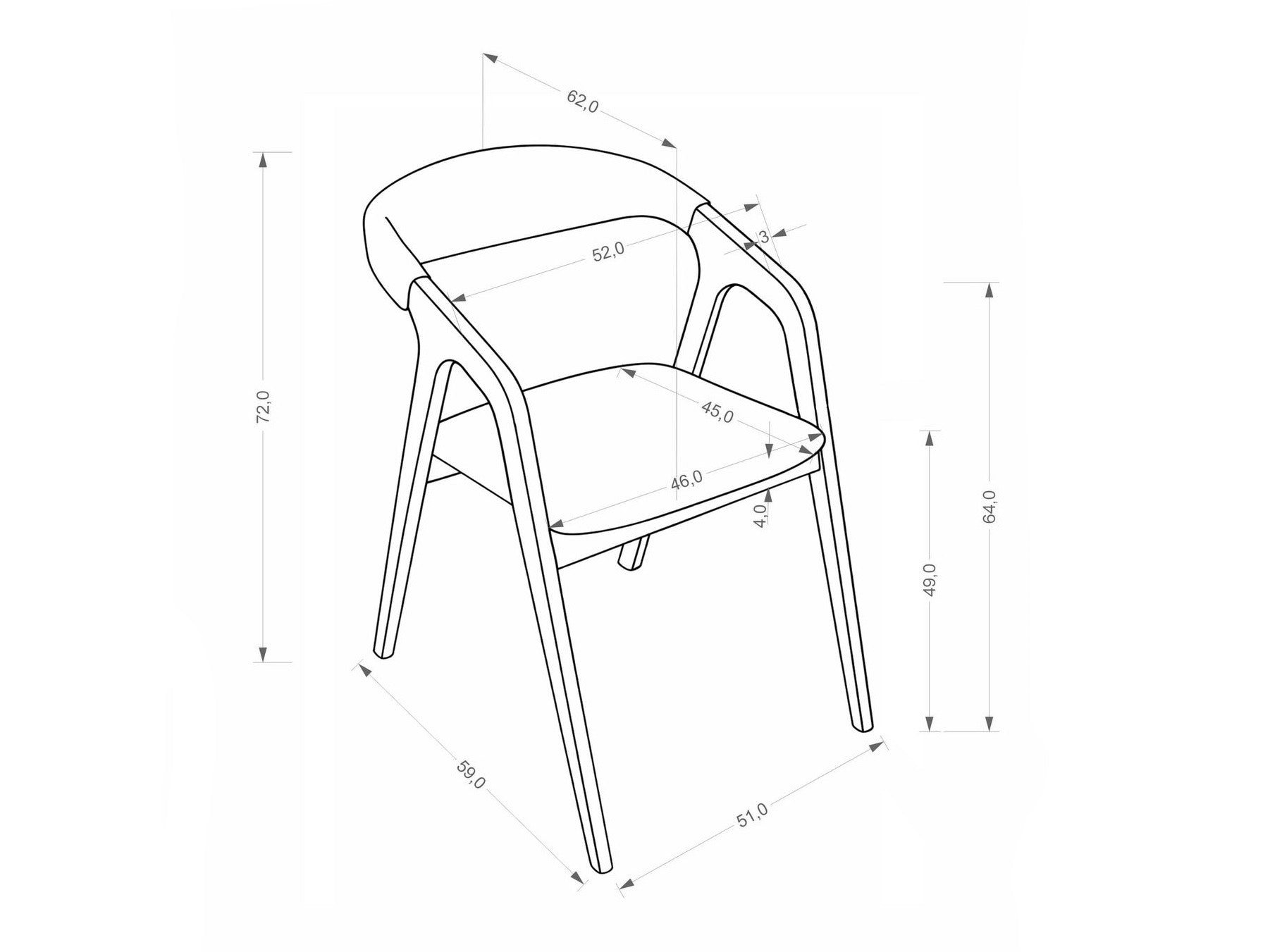 Kėdė BUENO kėdė, natural ąžuolas / Puente 80 V-PL-BUENO-KR-NATURALNY/PUENTE80