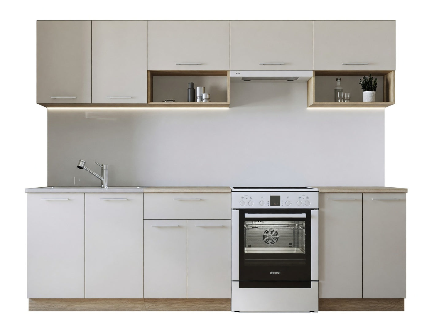 Virtuvės komplektas VIOLA 260 V-UA-VIOLA_260-CREMONA/KASZMIR, Spalva: Cremona ąžuolas + Kašmyras