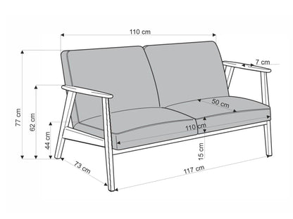 Sofa MILANO 2S sofa V-PL-MILANO_2S-SOFA-OLIWKOWY, Spalva: Castel 39
