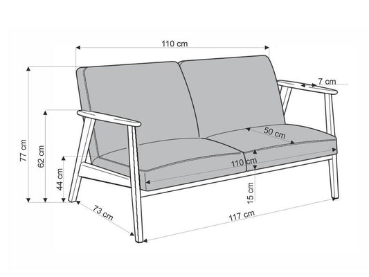 Sofa MILANO 2S sofa V-PL-MILANO_2S-SOFA-POPIEL, Spalva: Castel 93