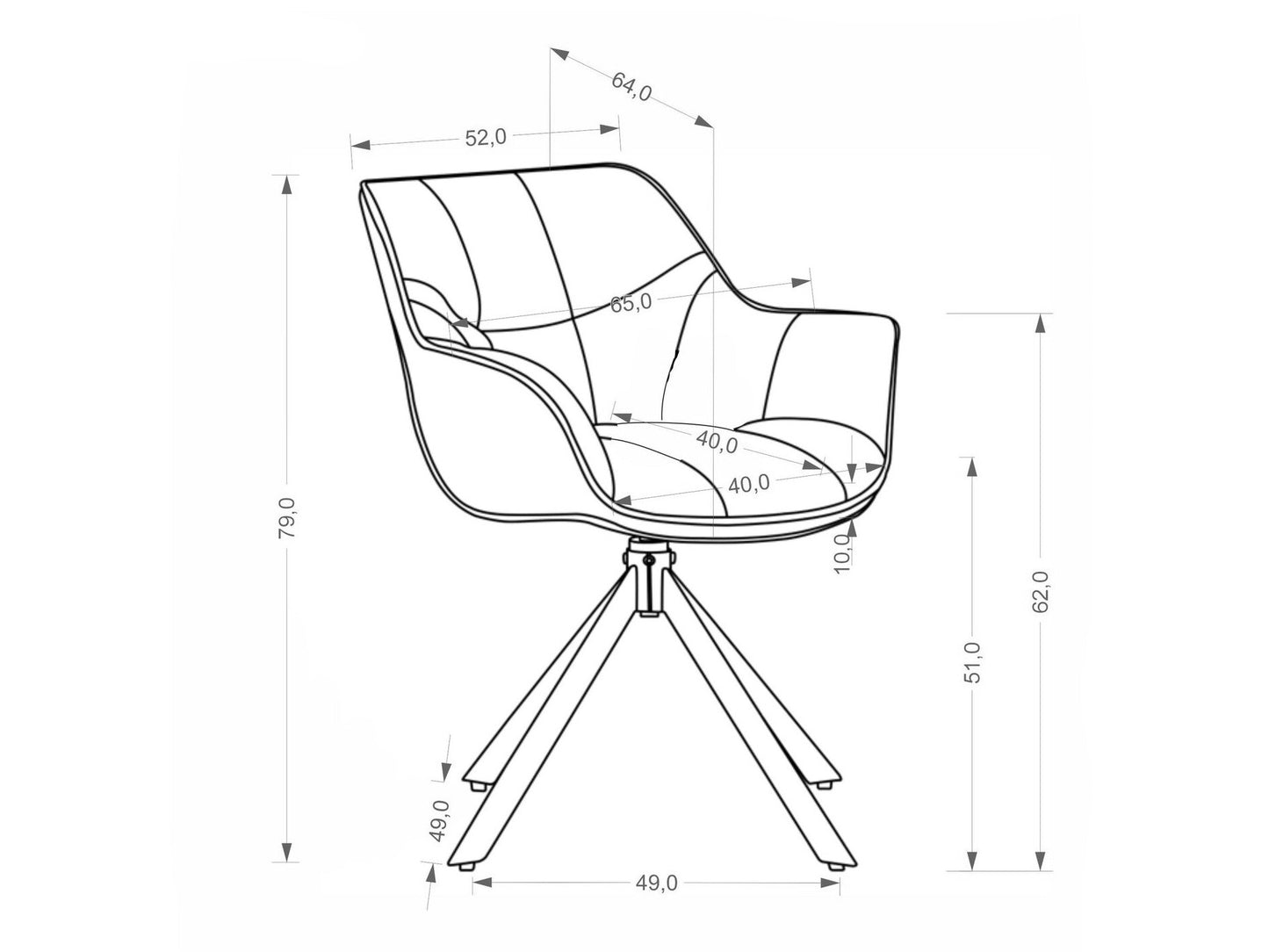 Kėdė K610 kėdė V-CH-K/610-KR-POPIELATY, Spalva: Mavel 14