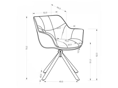Kėdė K610 kėdė V-CH-K/610-KR-POPIELATY, Spalva: Mavel 14