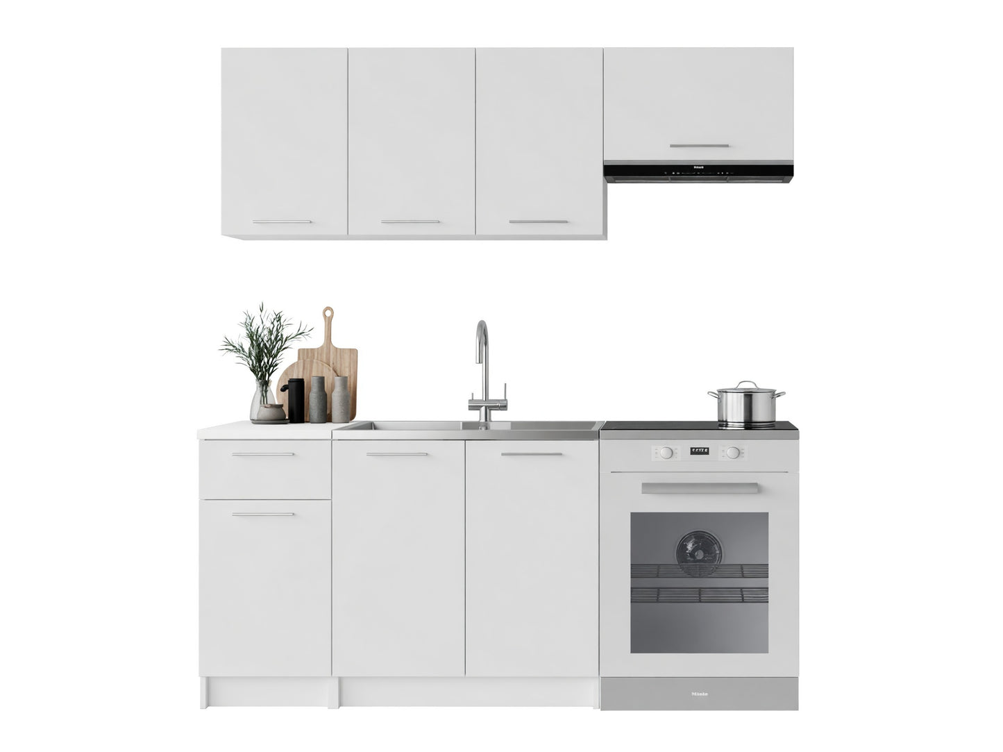 Virtuvės komplektas CORONA 180 virtuvės komplektas V-UA-CORONA_180-BIAŁY/BIAŁY, Spalva: Balta