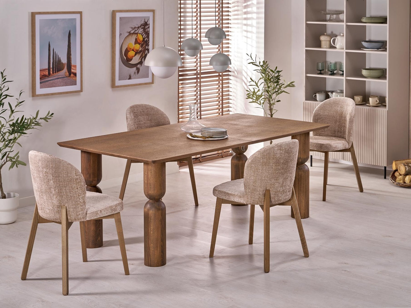 Stalas Melton extension stalas, color: šviesus riešutas / šviesus riešutas V-PL-MELTON-ST