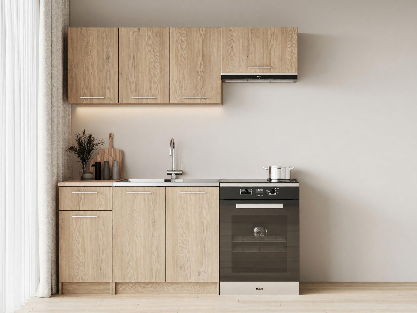 Virtuvės komplektas CORONA 180 virtuvės komplektas V-UA-CORONA_180-CREMONA/CREMONA, Spalva: Cremona ąžuolas