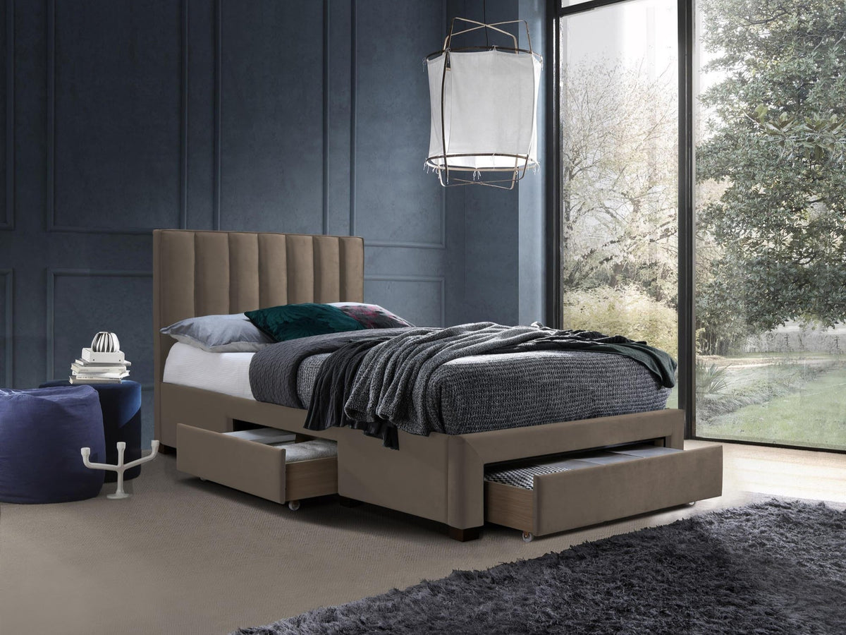 Lova GRACE, Spalva: Taupe, Miegamoji dalis: 120 x 200 cm