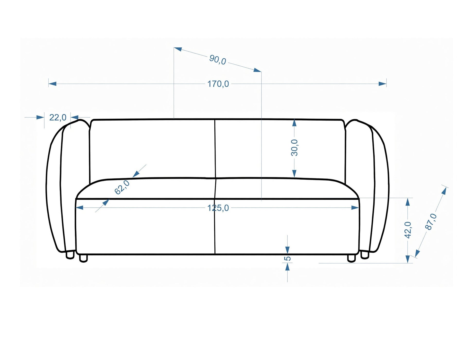 Sofa MALTA sofa, kreminė V-CH-MALTA-SOFA-KREMOWY (Kreminė)