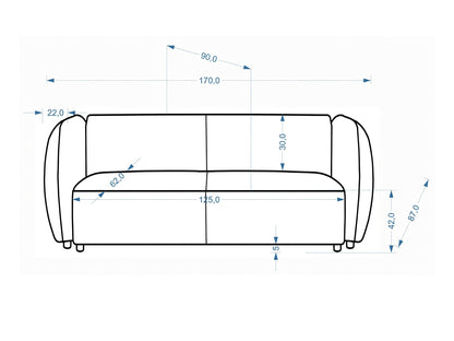 Sofa MALTA sofa, kreminė V-CH-MALTA-SOFA-KREMOWY (Kreminė)