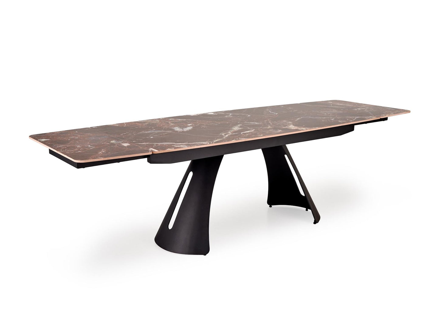 Stalas MARVIN extension stalas, top - maroon marmuras, kojos - juoda V-CH-MARVIN-ST-BORDOWY
